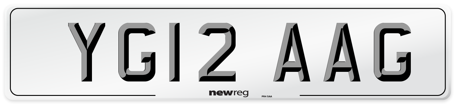 YG12 AAG Number Plate from New Reg